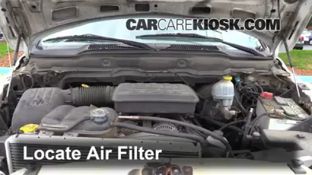 2002 Dodge Ram 1500 4.7L V8 Crew Cab Pickup (4 Door) Filtre à air (moteur) Changement